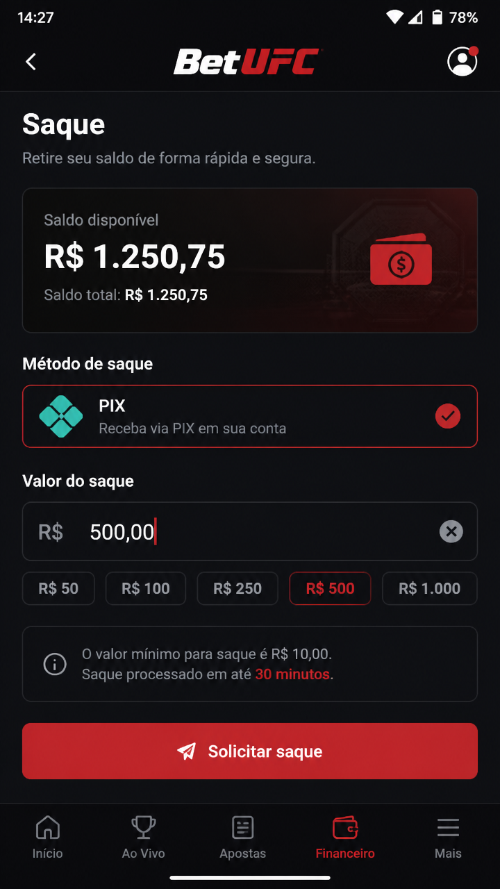 BetUFC screenshot
