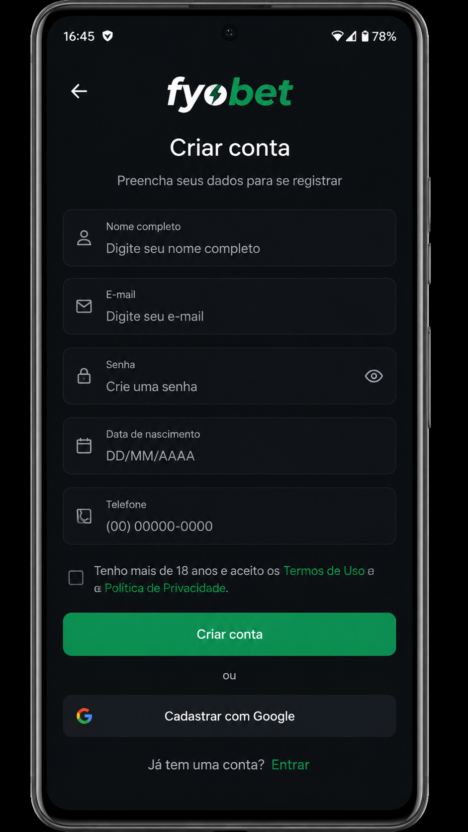 Fyobet screenshot
