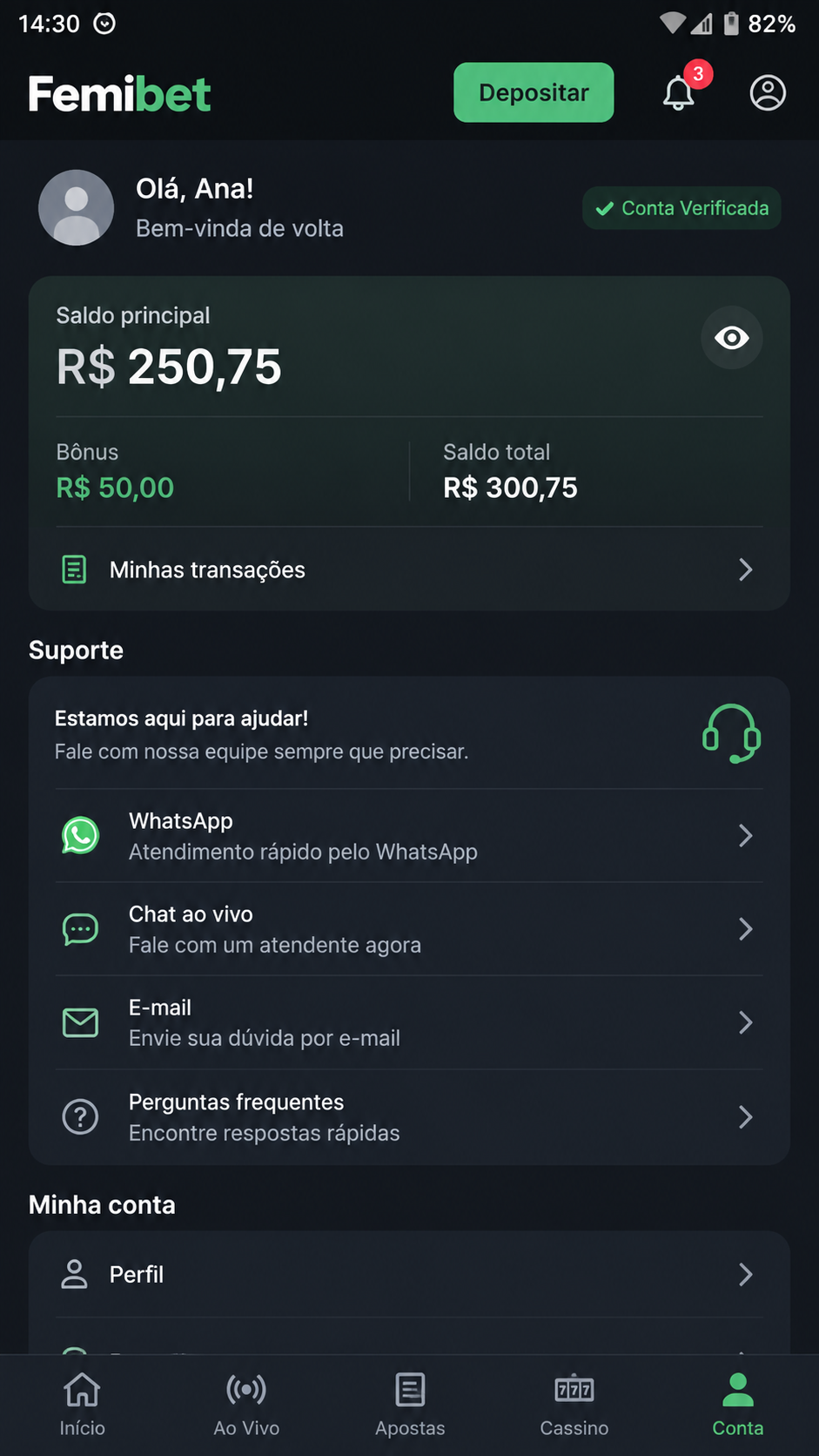 Femibet screenshot
