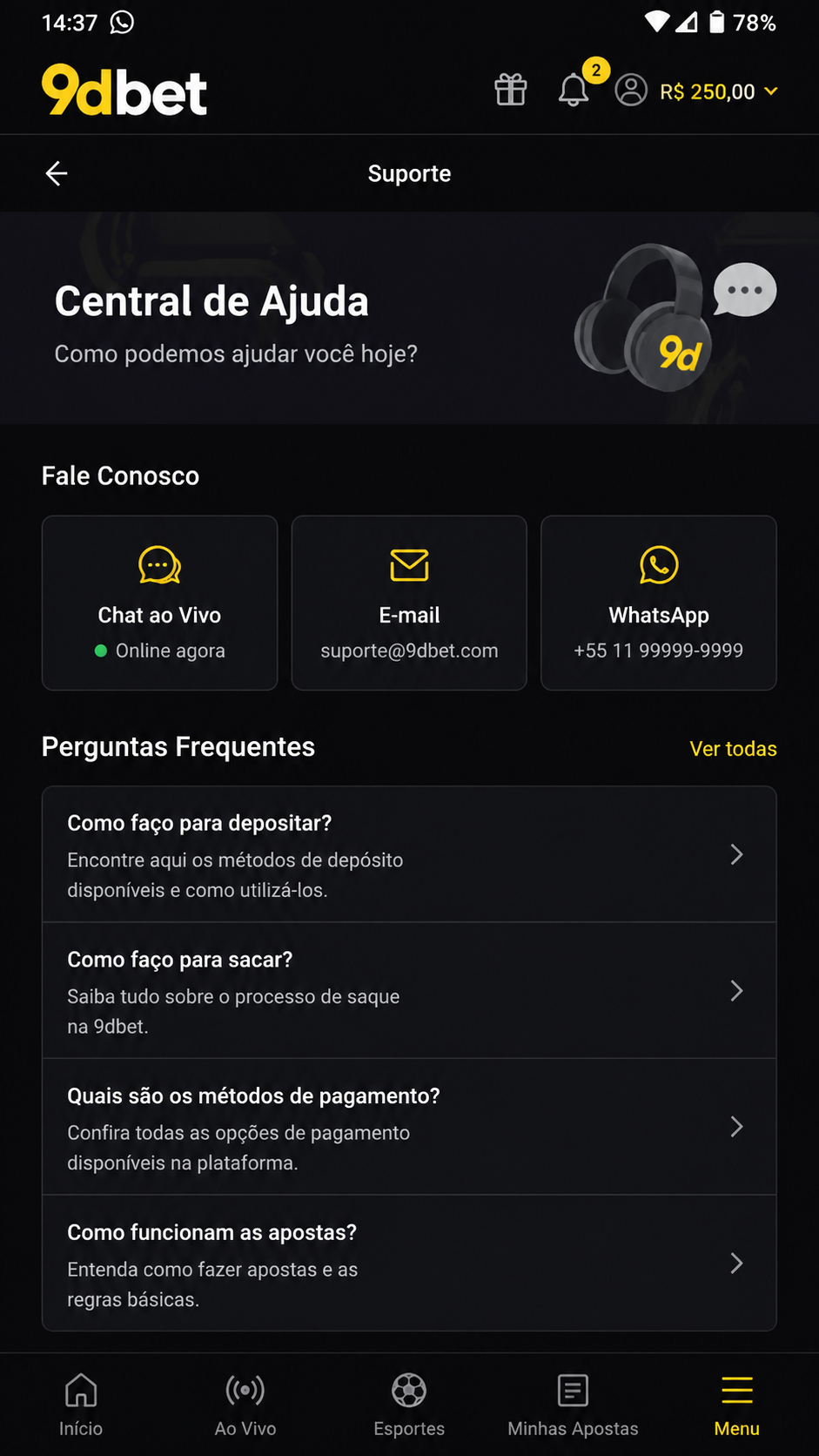 9dbet screenshot
