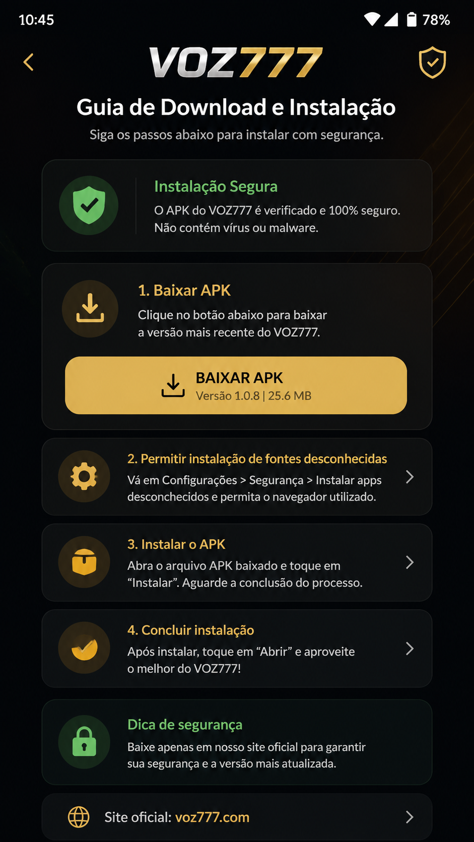 voz777 screenshot